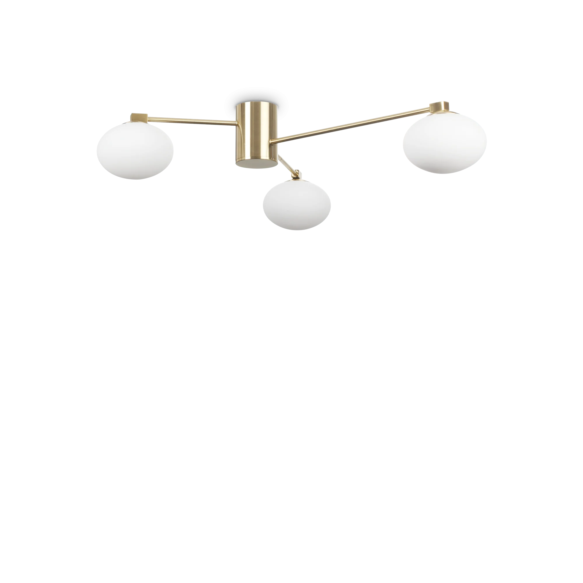 Plafón de techo Ideal Lux Hermes latón cristal 3 luces 84W Ø90cm