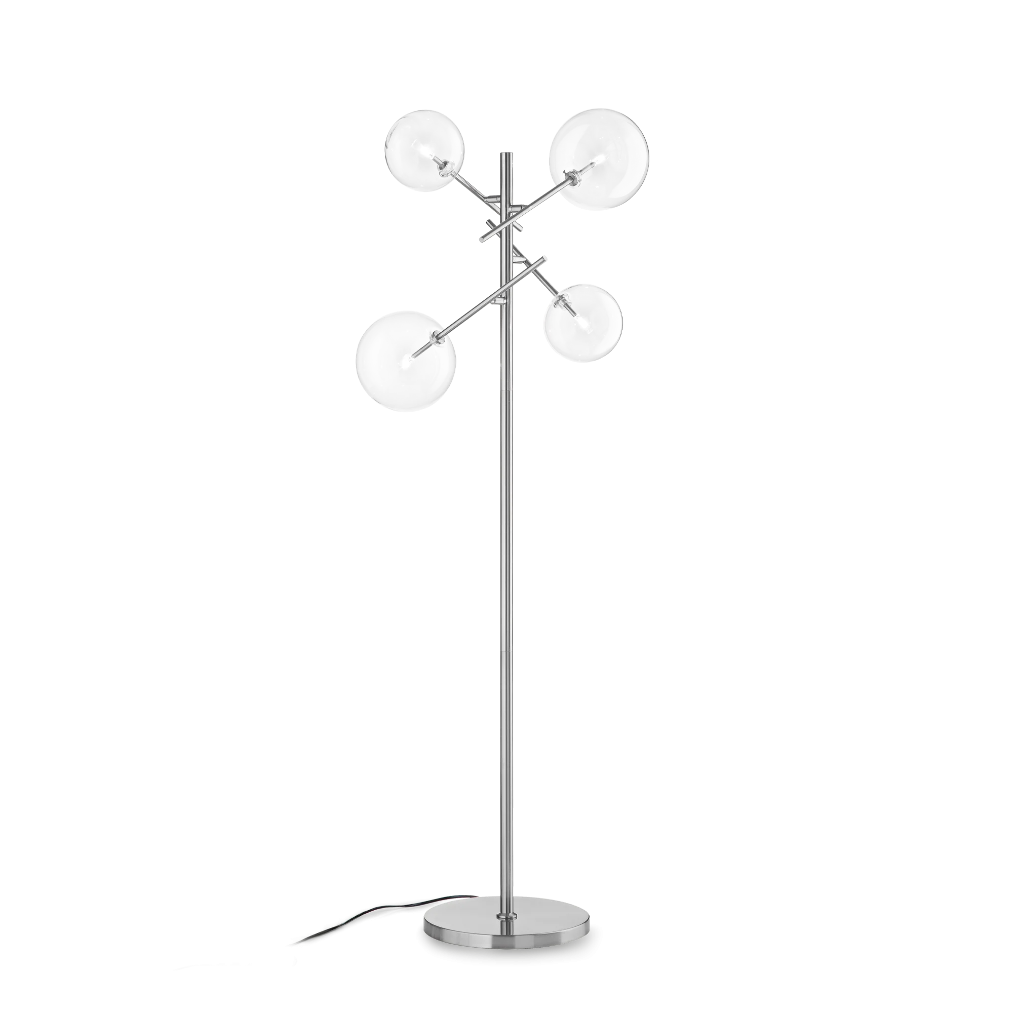Lámpara de pie Ideal Lux Equinoxe cromo cristal 4 luces 8W 166cm