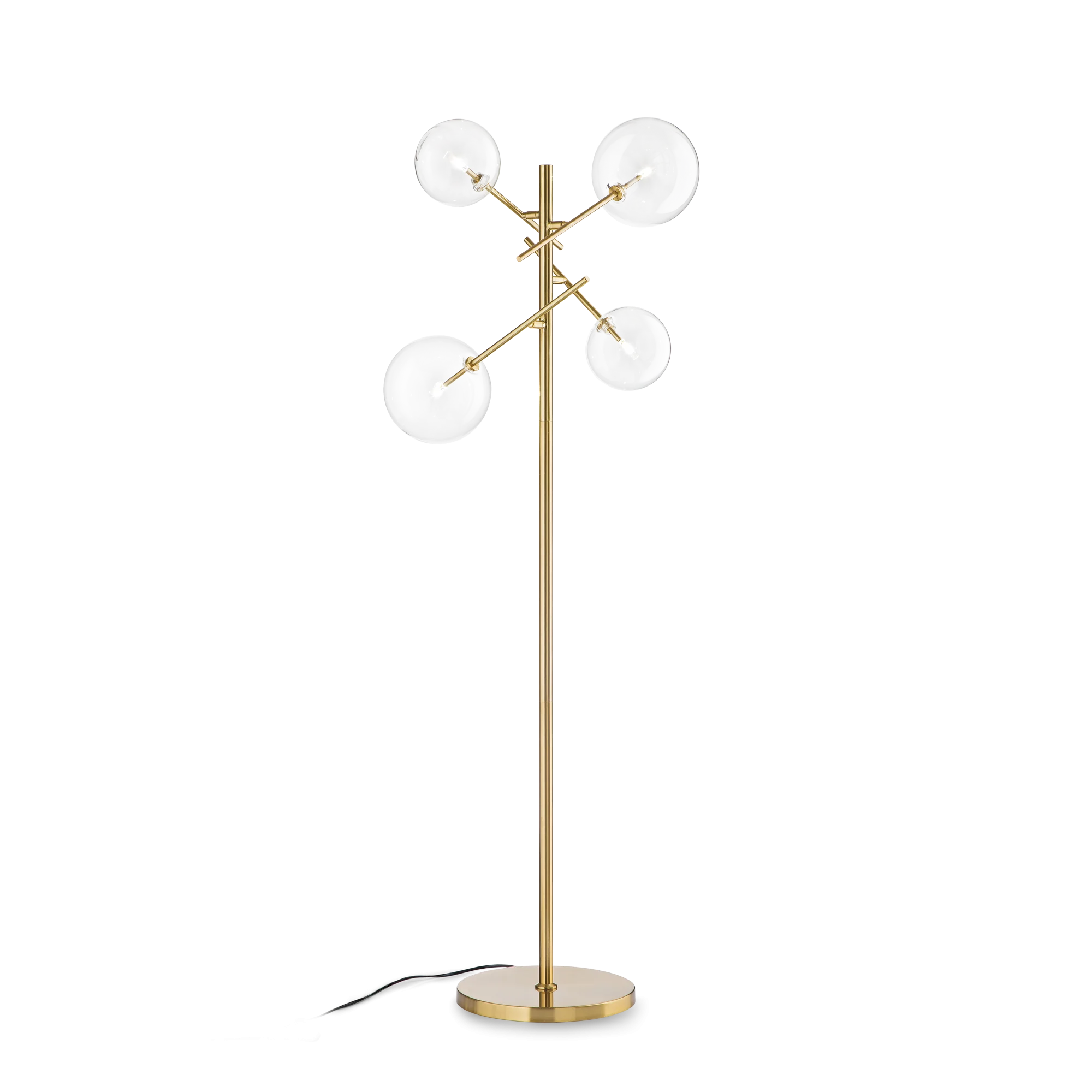 Lámpara de pie Ideal Lux Equinoxe latón cristal 4 luces 8W 166cm