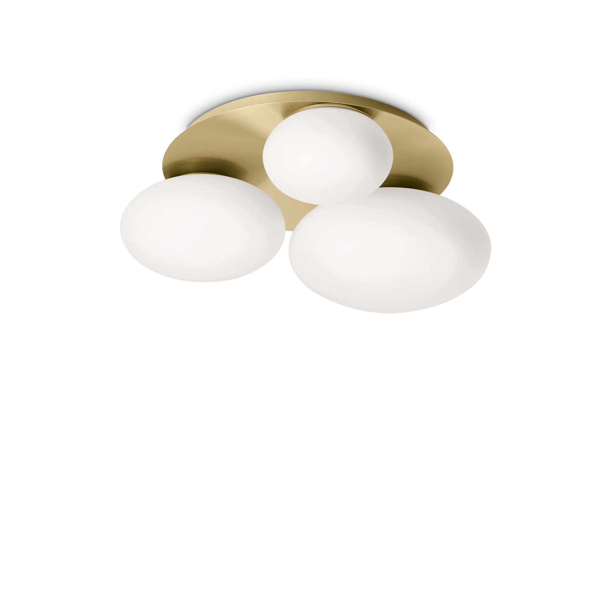 Plafón de techo Ideal Lux Ninfea latón cristal 3 luces 45W 46cm