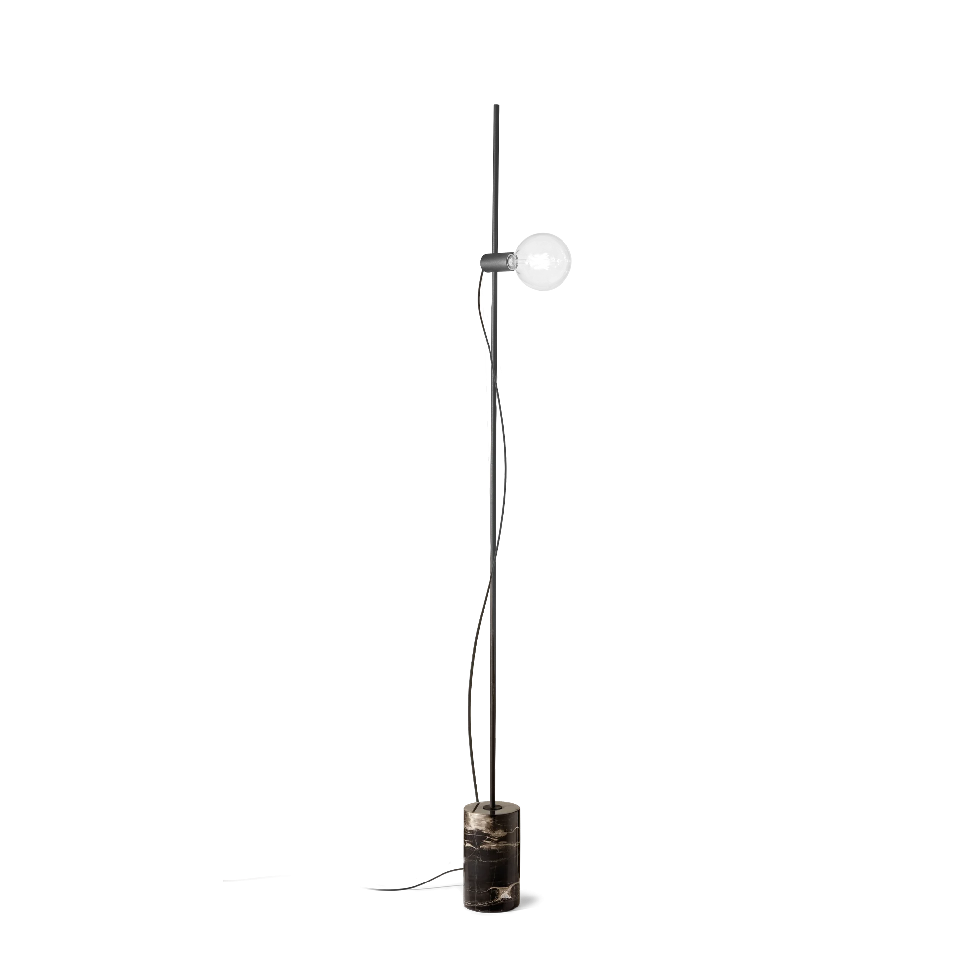 Lámpara de pie Ideal Lux Eva negro mármol 60W 180,5cm