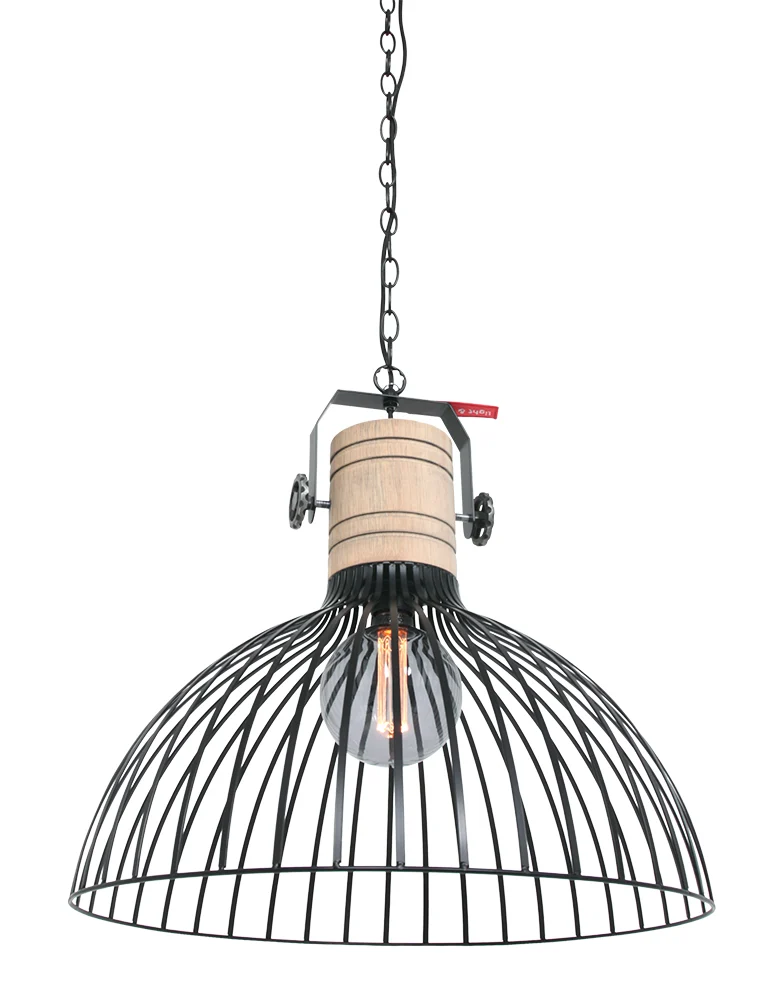 Lámpara industrial con madera Anne Lighting Dunbar