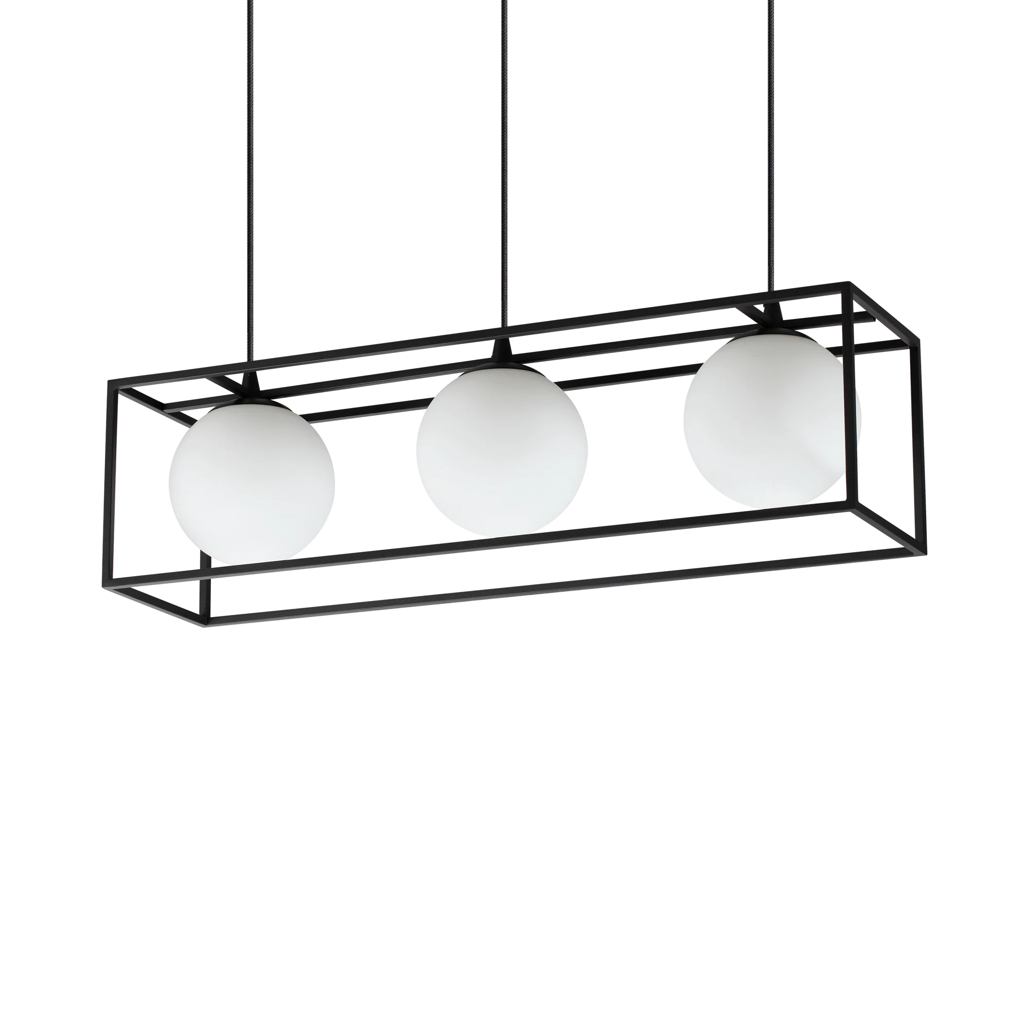 Lámpara colgante Ideal Lux Lingotto negro cristal 3 luces 84W 70cm