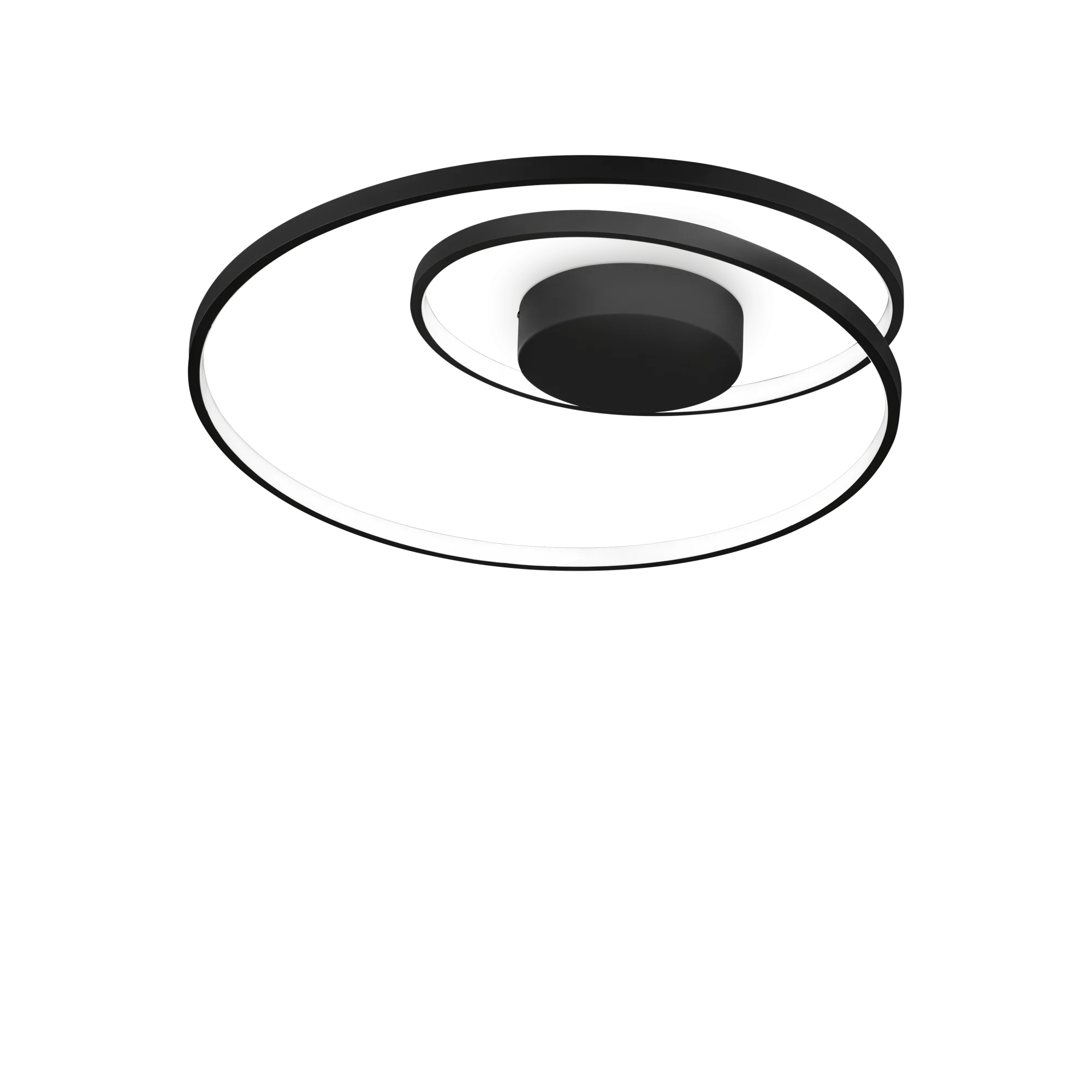Plafón de techo Ideal Lux Oz negro LED 48W 3000K regulable Ø60cm