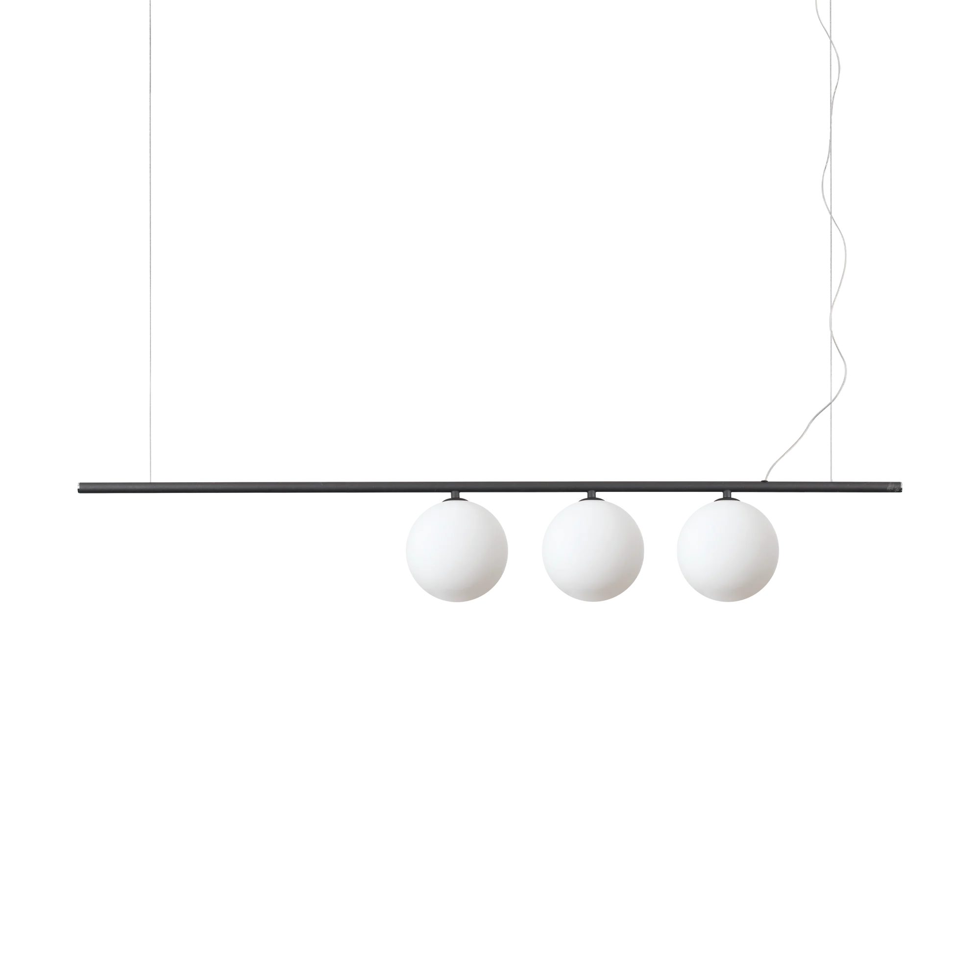 Lámpara colgante Ideal Lux Perline negro cristal 3 luces 120W 120,5cm