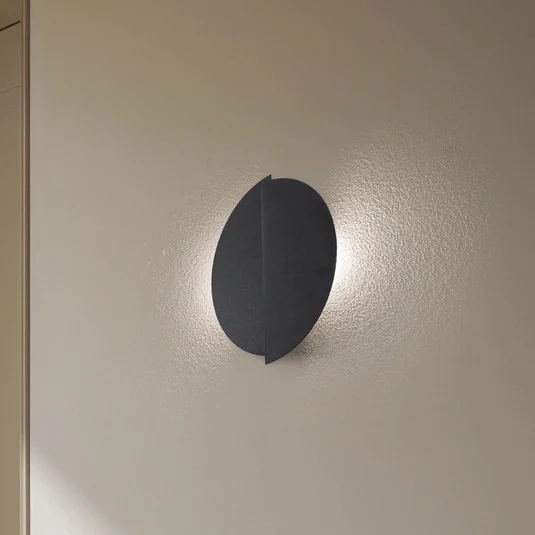 Aplique de pared forma 9, 28 cm x 32 cm, negro
