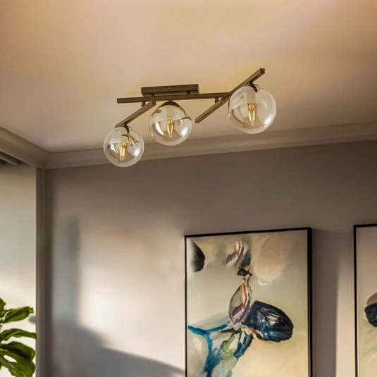 Lámpara de techo Smart, negro/grafito, 3 luces
