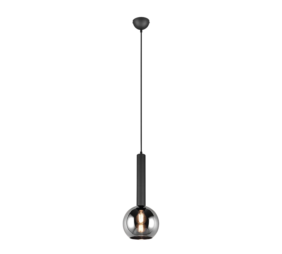 Lámpara de techo colgante Trio Clayton negro mate 150cm 3