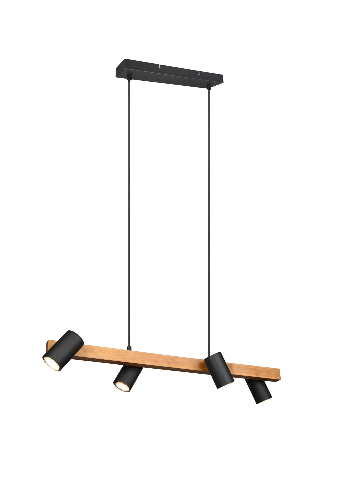 Lámpara de techo colgante Trio Marley 4 luces negro mate 150cm 3