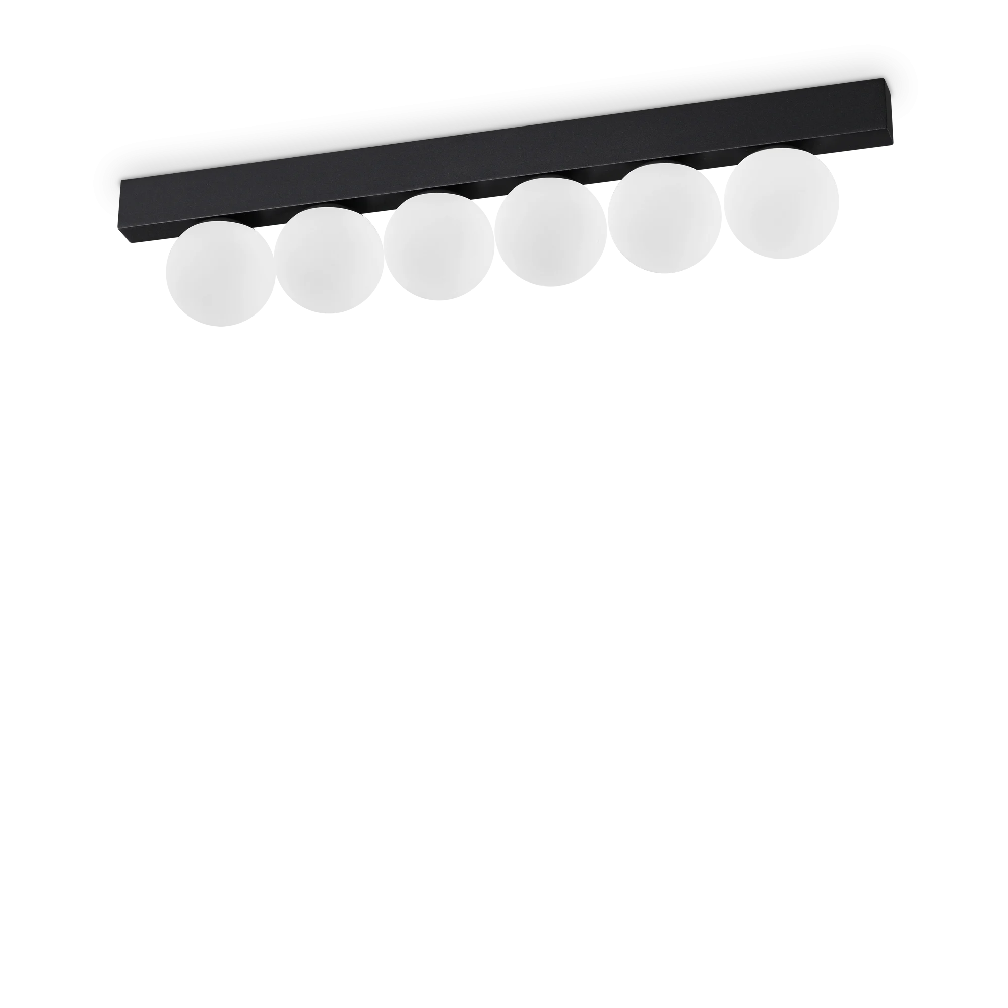 Plafón de techo Ideal Lux Binomio negro cristal LED 6 luces 18W 43,5cm