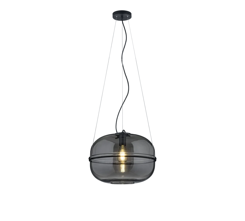 Lámpara de techo colgante Trio Lorena negro mate 150cm 3