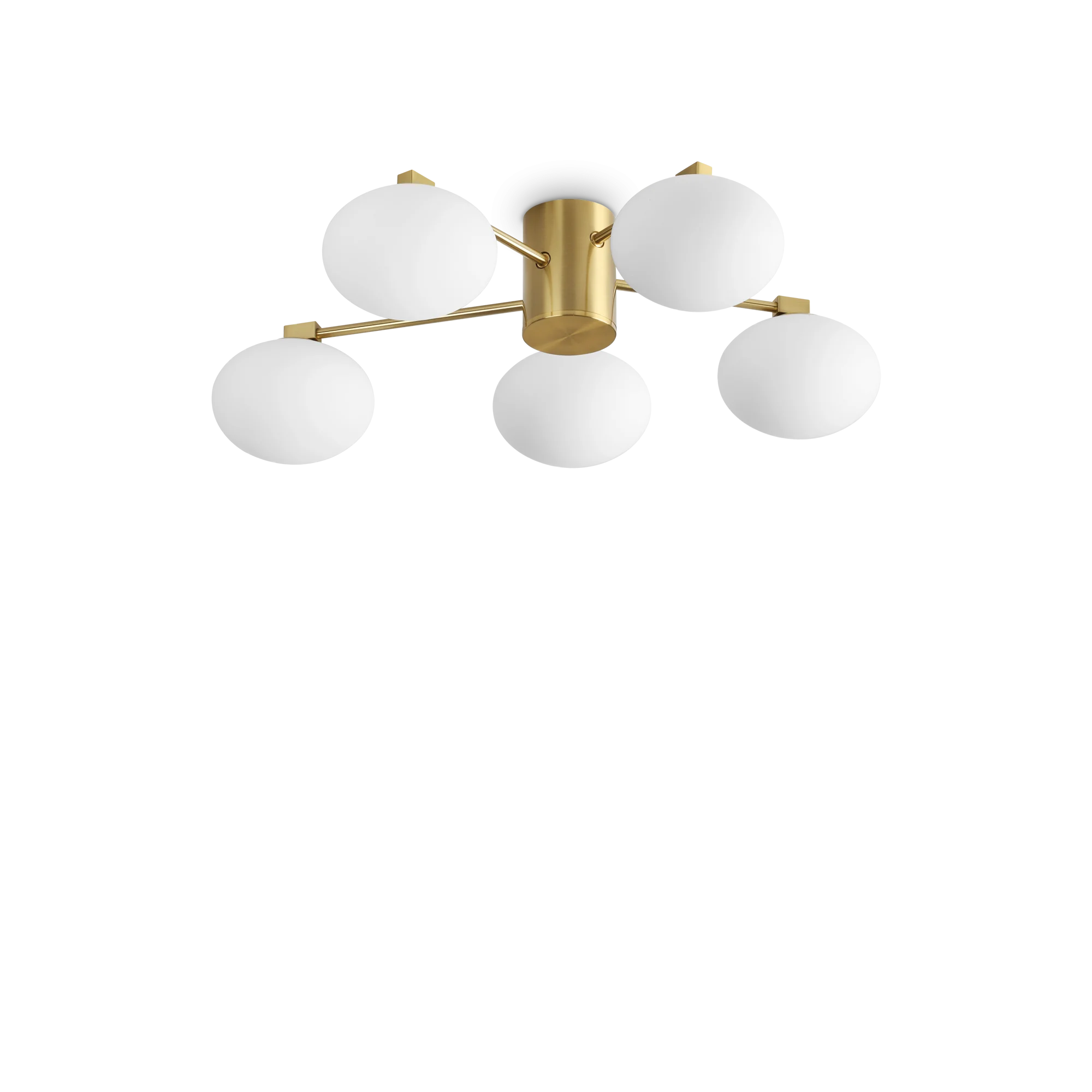 Plafón de techo Ideal Lux Hermes latón cristal 5 luces 140W Ø60cm