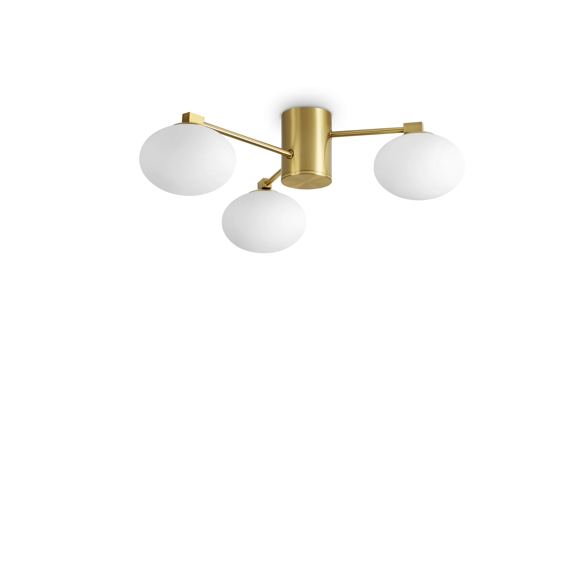 Plafón de techo Ideal Lux Hermes latón cristal 3 luces 84W Ø60cm
