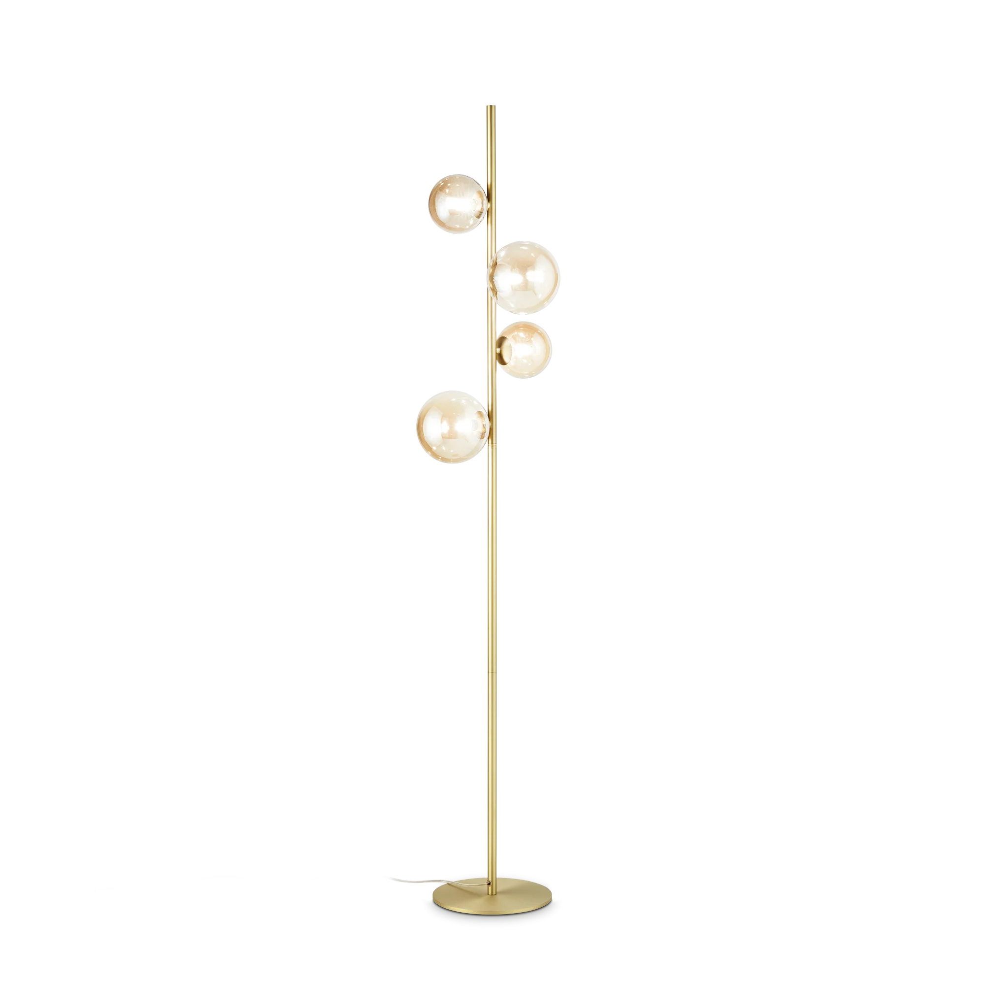 Lámpara de pie Ideal Lux Perlage ámbar cristal 4 luces 60W 164cm