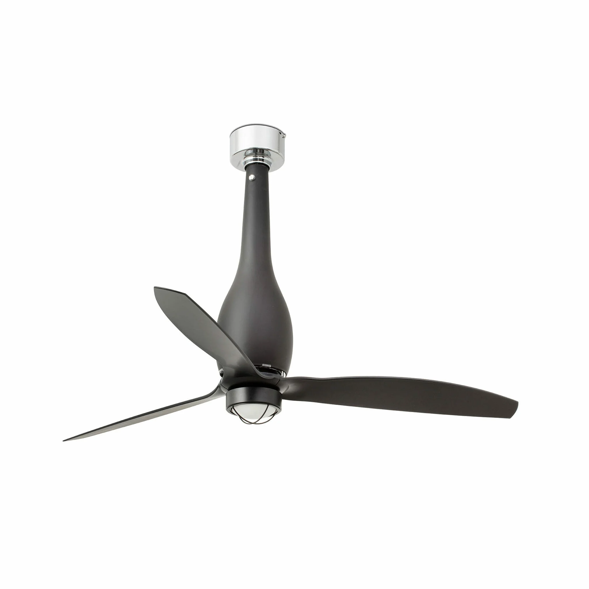 Ventilador de techo con luz Faro Eterfan motor DC LED negro mate 3000K Ø128cm 3 palas 32006-10