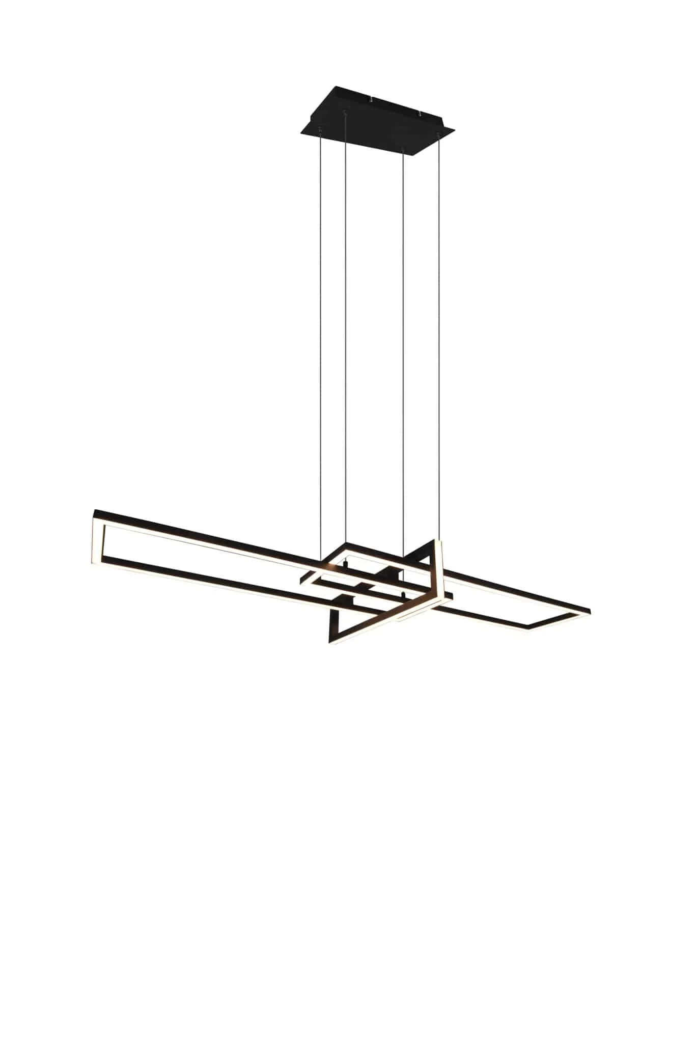Lámpara de techo colgante Trio Salinas LED negro mate 3000K regulable 150cm 3