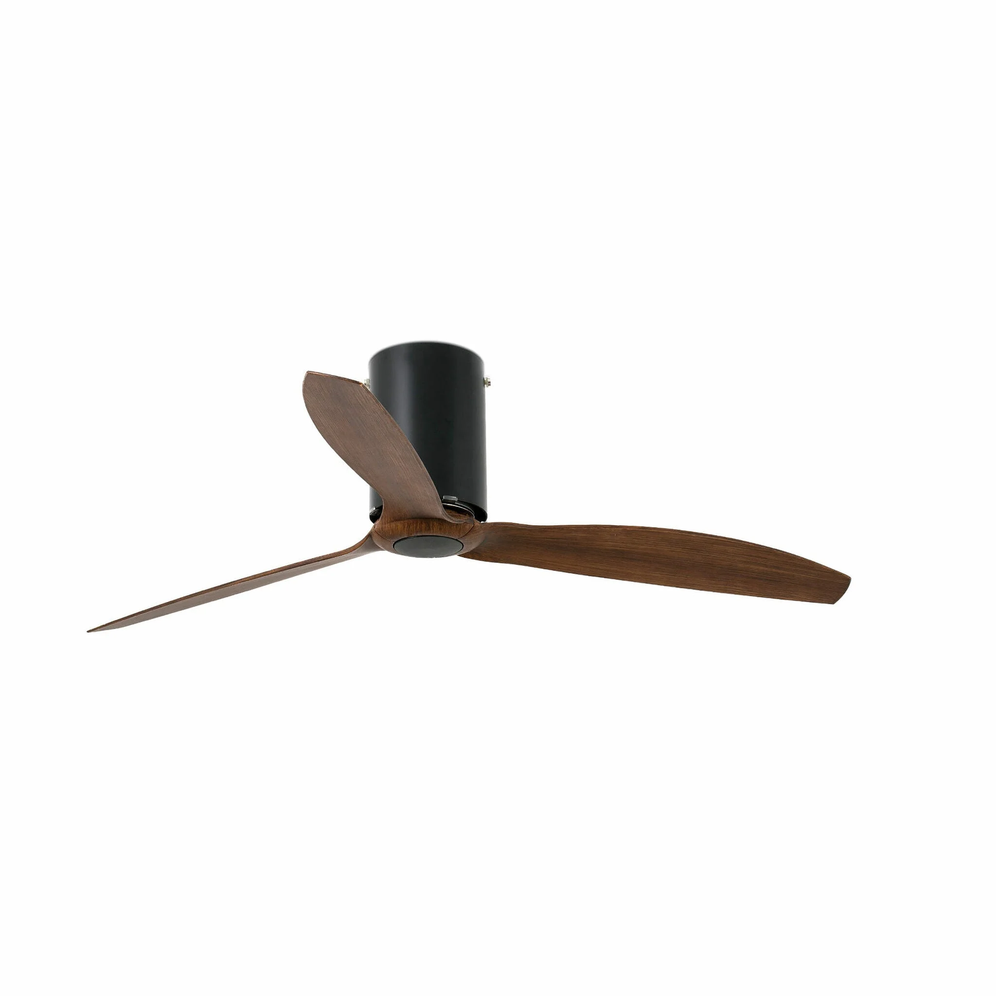 Ventilador de techo sin luz Faro Mini motor DC palas de madera nogal Ø128cm 3 palas 32042