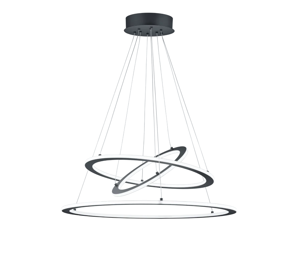 Trio Durban Lámpara colgante LED de metal antracita 3