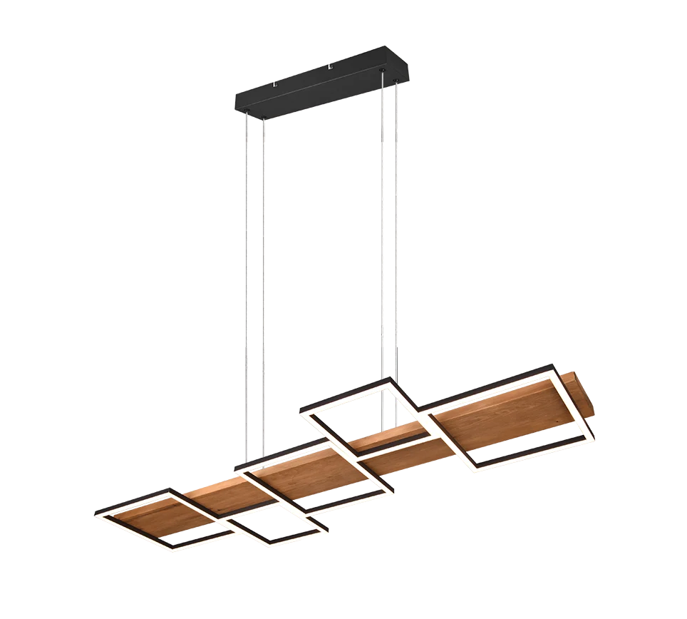 Lámpara de techo colgante Trio Harper LED negro mate 3000K regulable 150cm 3