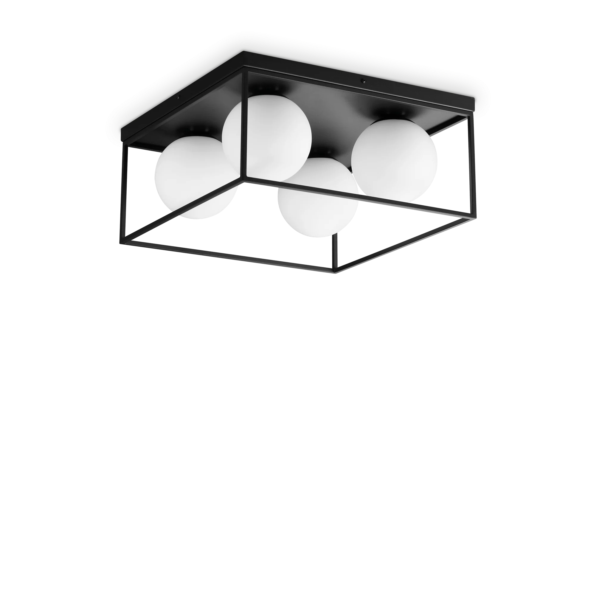 Plafón de techo Ideal Lux Lingotto negro cristal 4 luces 112W 45,5cm