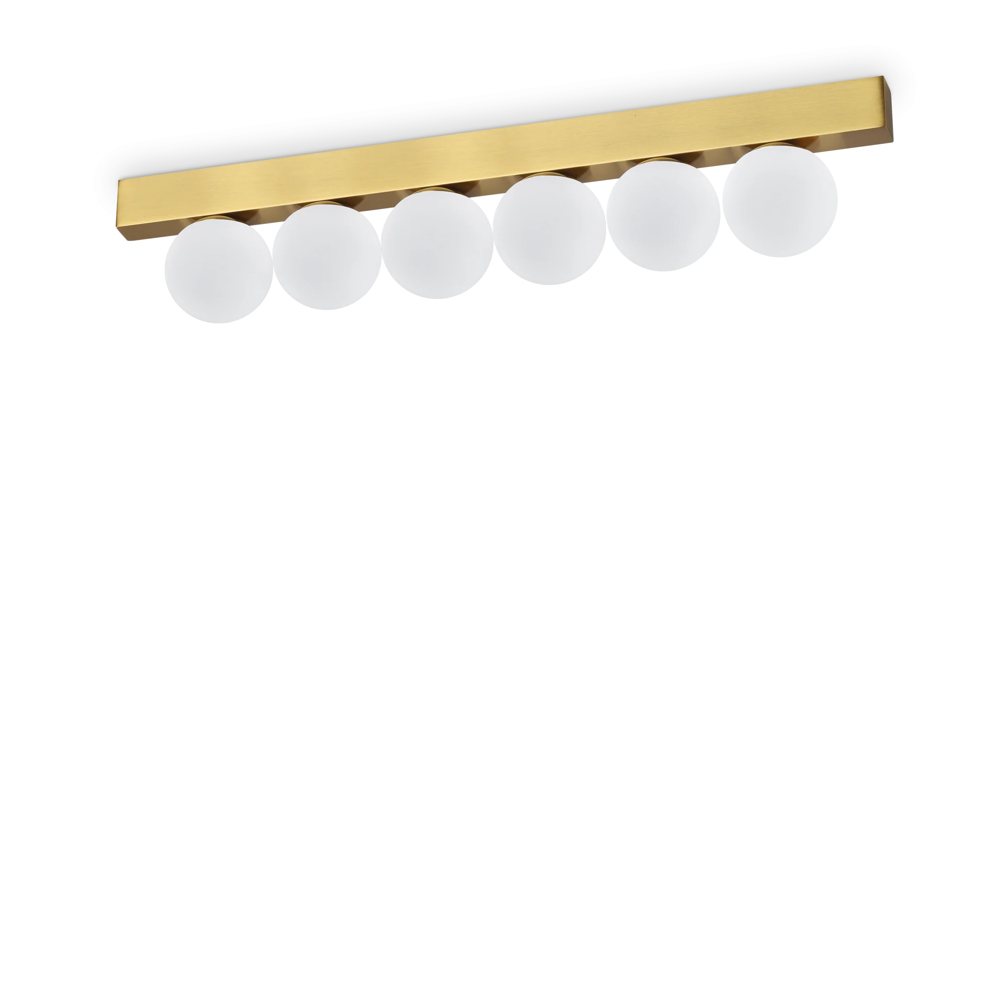 Plafón de techo Ideal Lux Binomio latón cristal LED 6 luces 18W 43,5cm