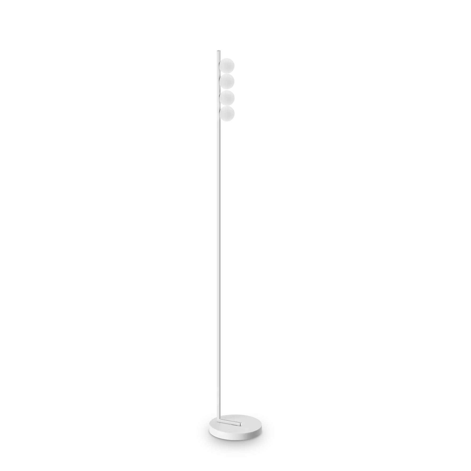 Lámpara de pie Ideal Lux Binomio blanco cristal LED 4 luces 12W 155cm