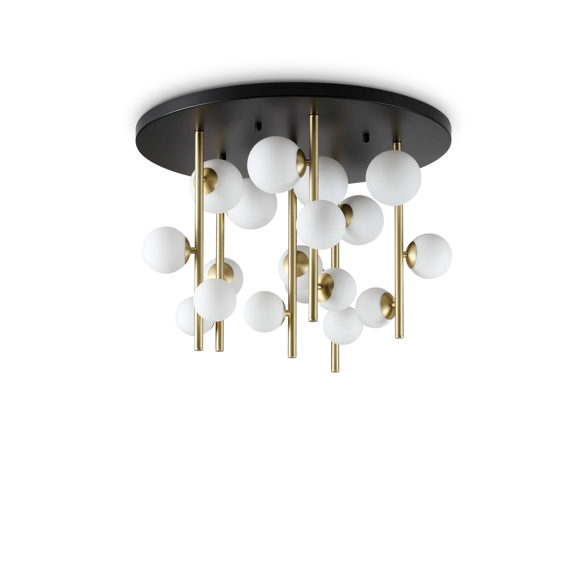 Plafón de techo Ideal Lux Perlage blanco cristal 18 luces 270W Ø70cm
