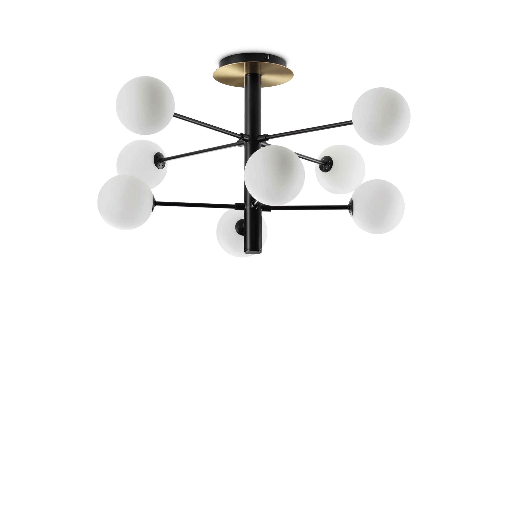 Plafón de techo Ideal Lux Cosmopolitan negro cristal 8 luces 120W Ø64cm