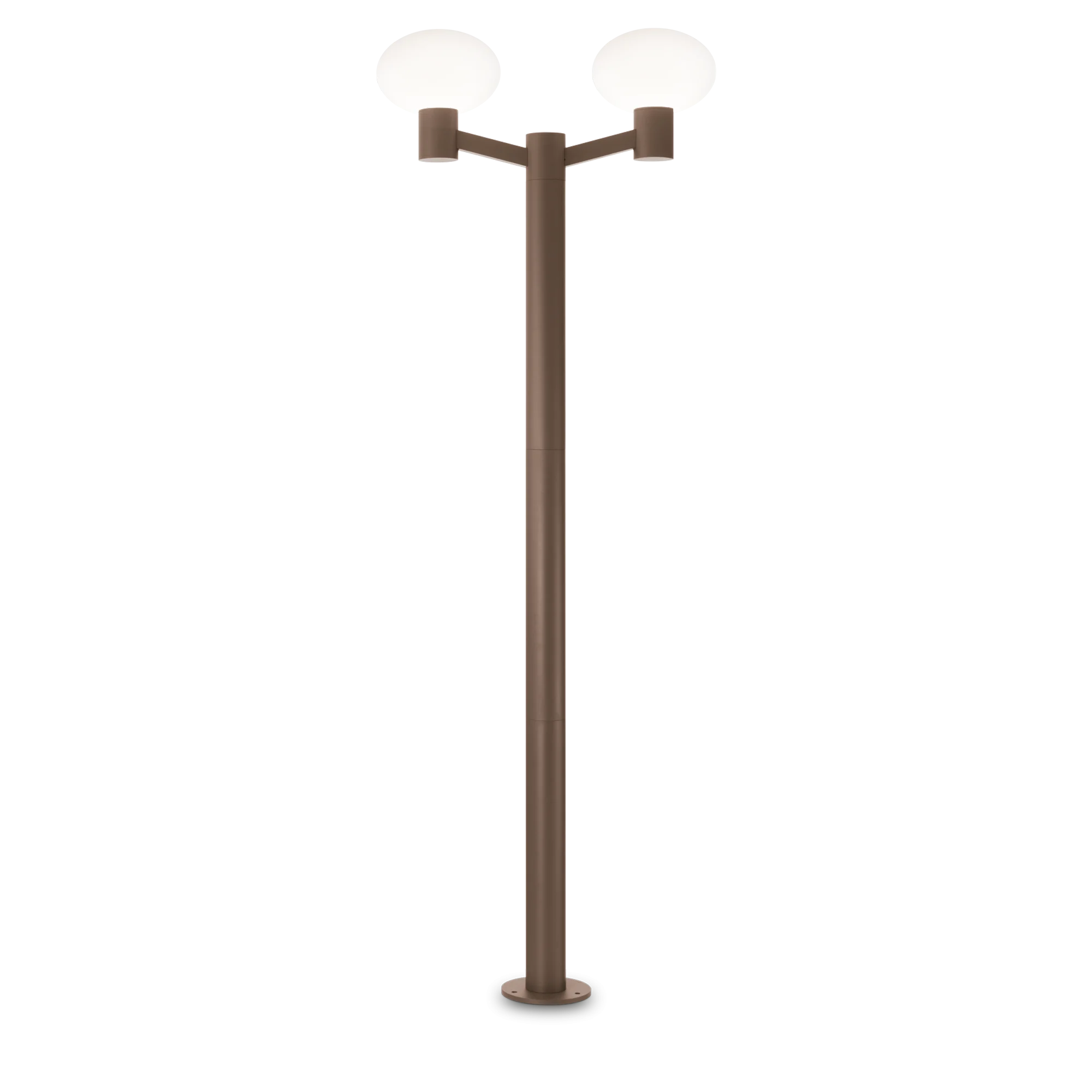 Farola de exterior Ideal Lux Clio marrón café 2 luces 84W IP44 197cm