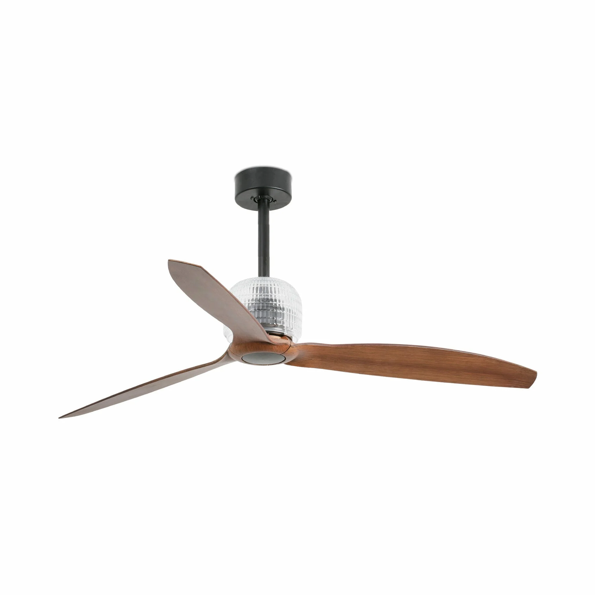 Ventilador de techo sin luz Faro Deco motor DC palas de madera nogal Ø128cm 3 palas 33395D