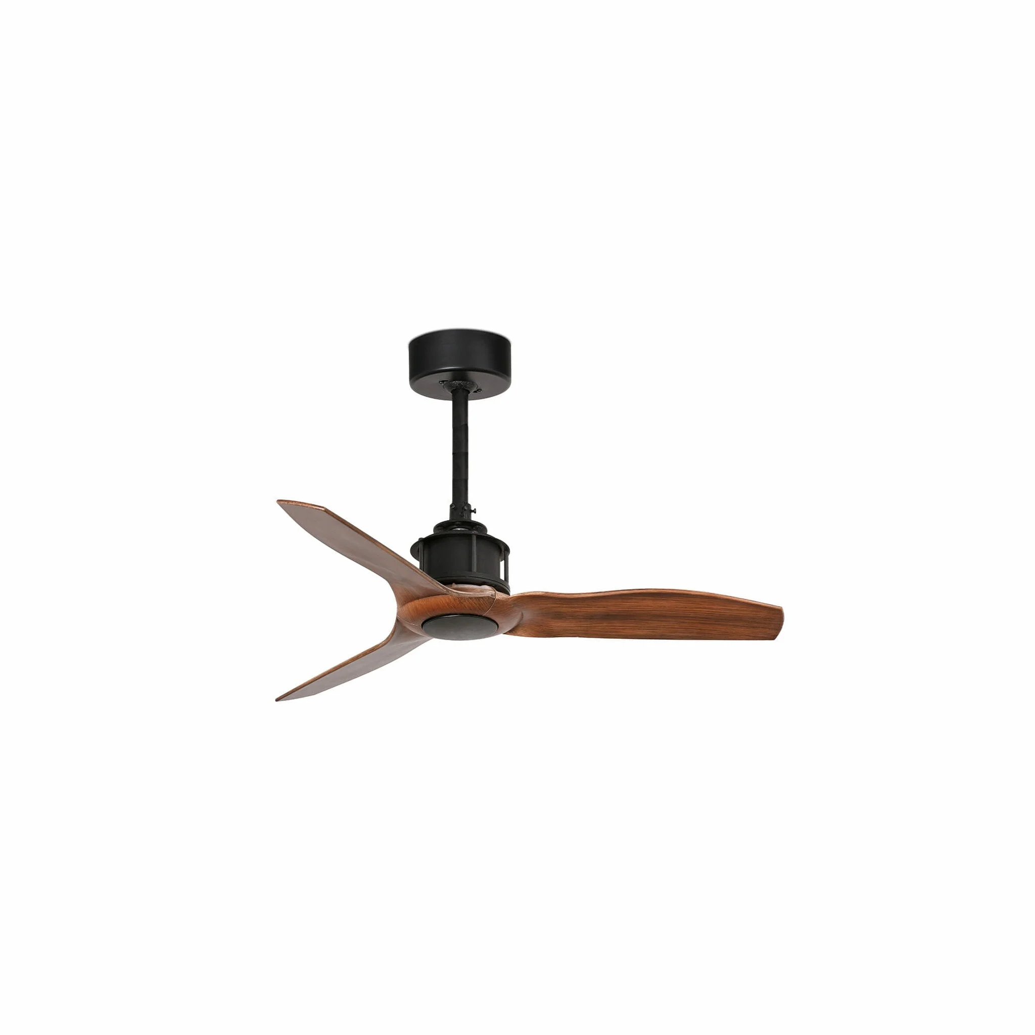 Ventilador de techo sin luz Faro Just motor DC palas de madera nogal Ø81cm 3 palas 33425