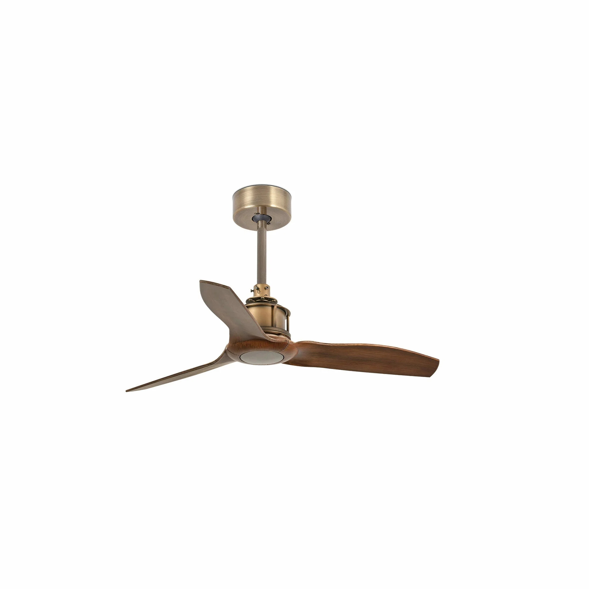Ventilador de techo sin luz Faro Just motor DC palas de madera nogal Ø81cm 3 palas 33428