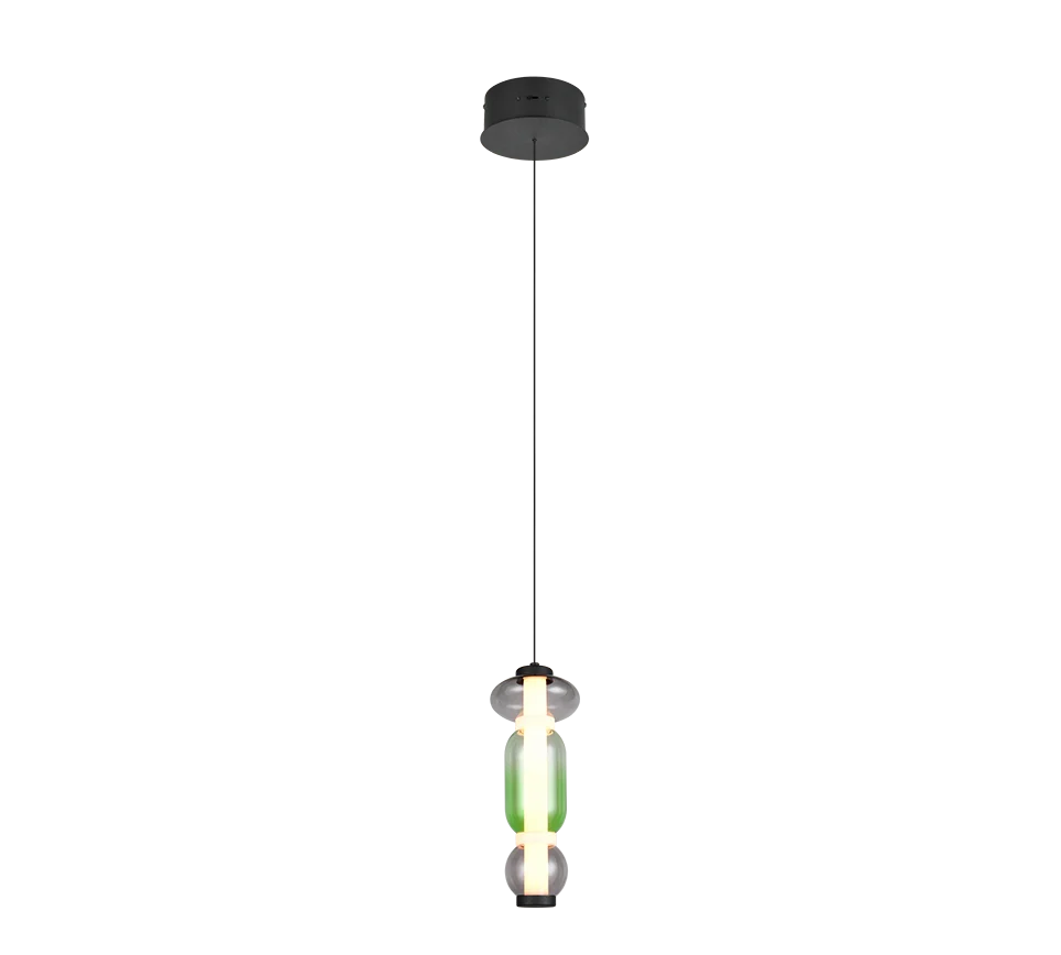 Lámpara colgante Minerva Trio multicolor LED 2300K Ø15cm 6W 334310117