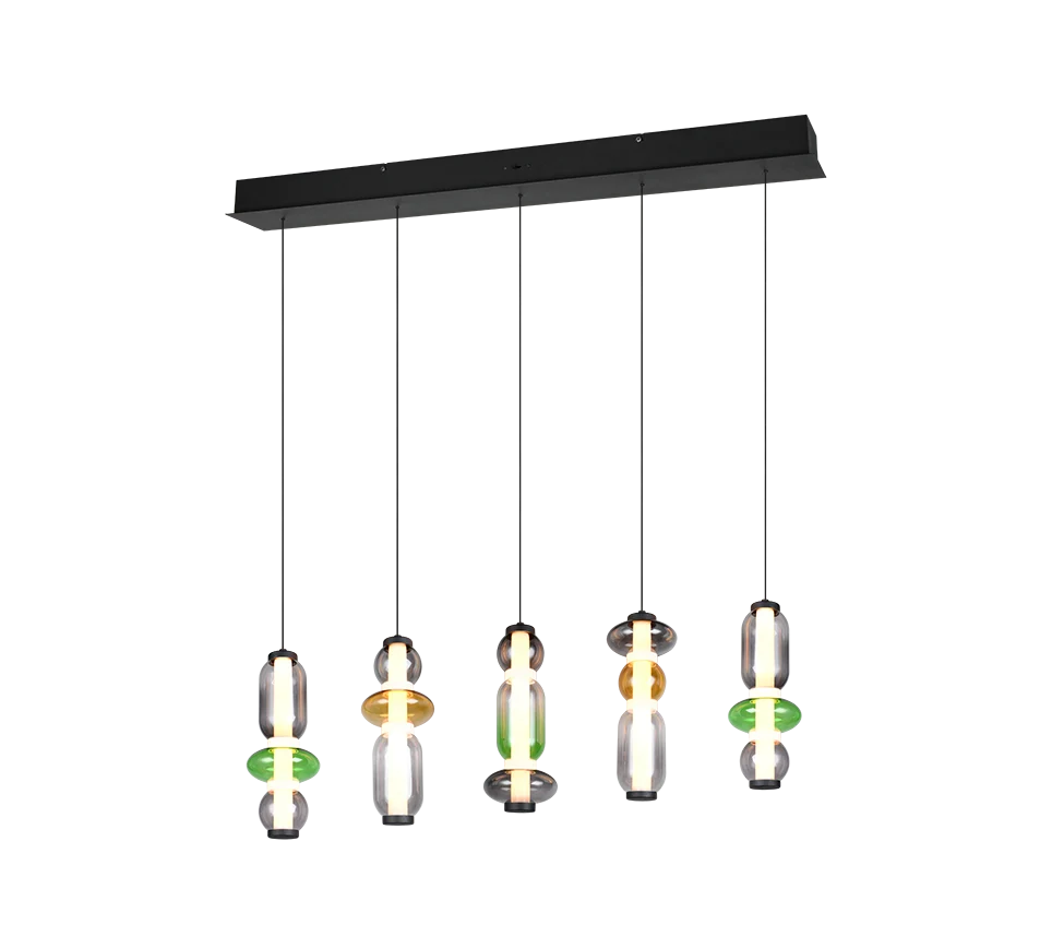 Lámpara colgante Minerva Trio multicolor 5 luces LED 2300K 6W 334310517