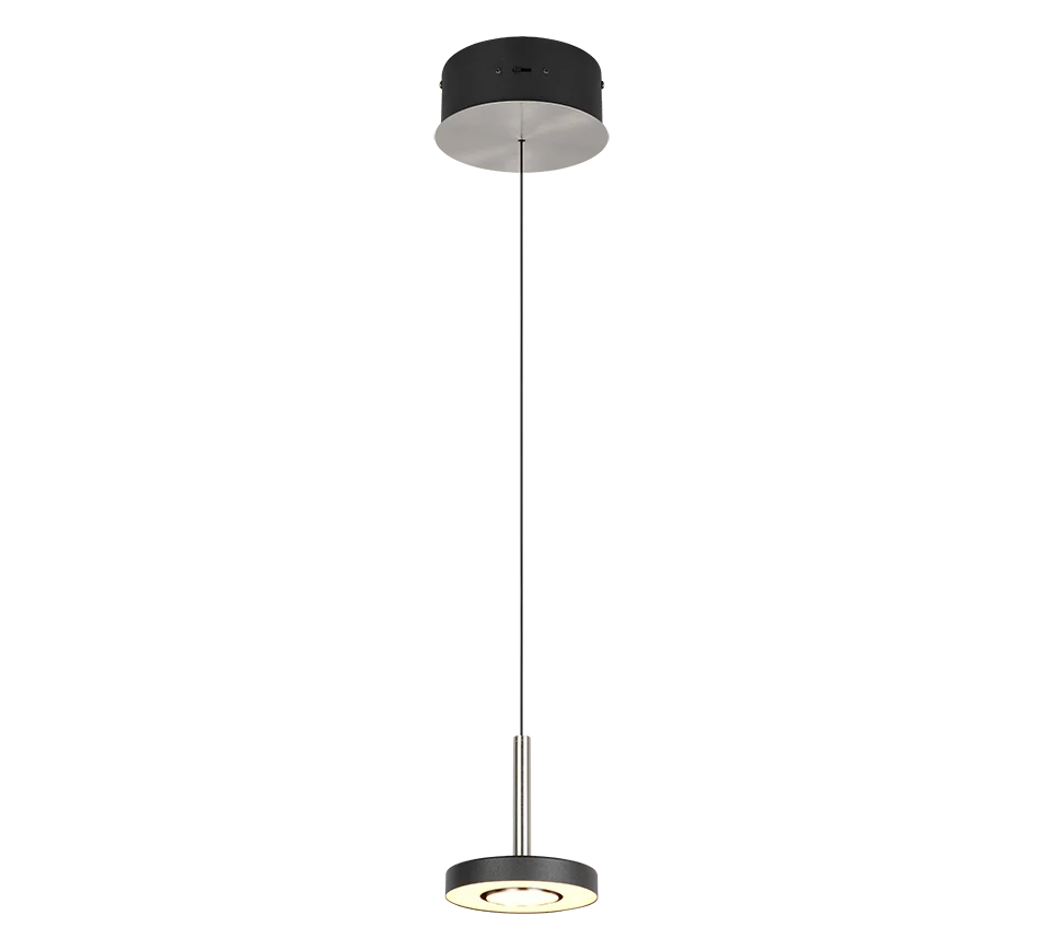 Lámpara colgante Trio Guano níquel mate Ø15,5cm 60W 334410107