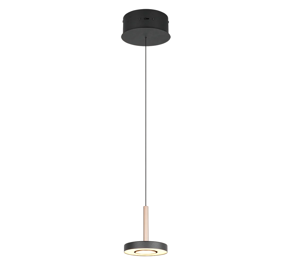 Lámpara colgante Trio Guano marrón café Ø15,5cm 60W 334410165