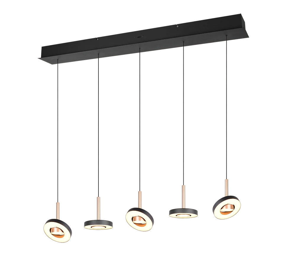 Lámpara colgante Guano Trio coffee 5 luces LED 2300K 8W 334410565