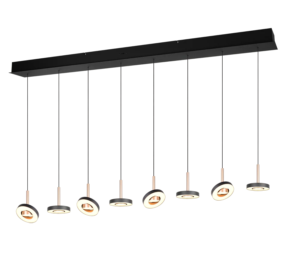 Lámpara colgante Guano Trio coffee 8 luces LED 2300K 8W 334410865
