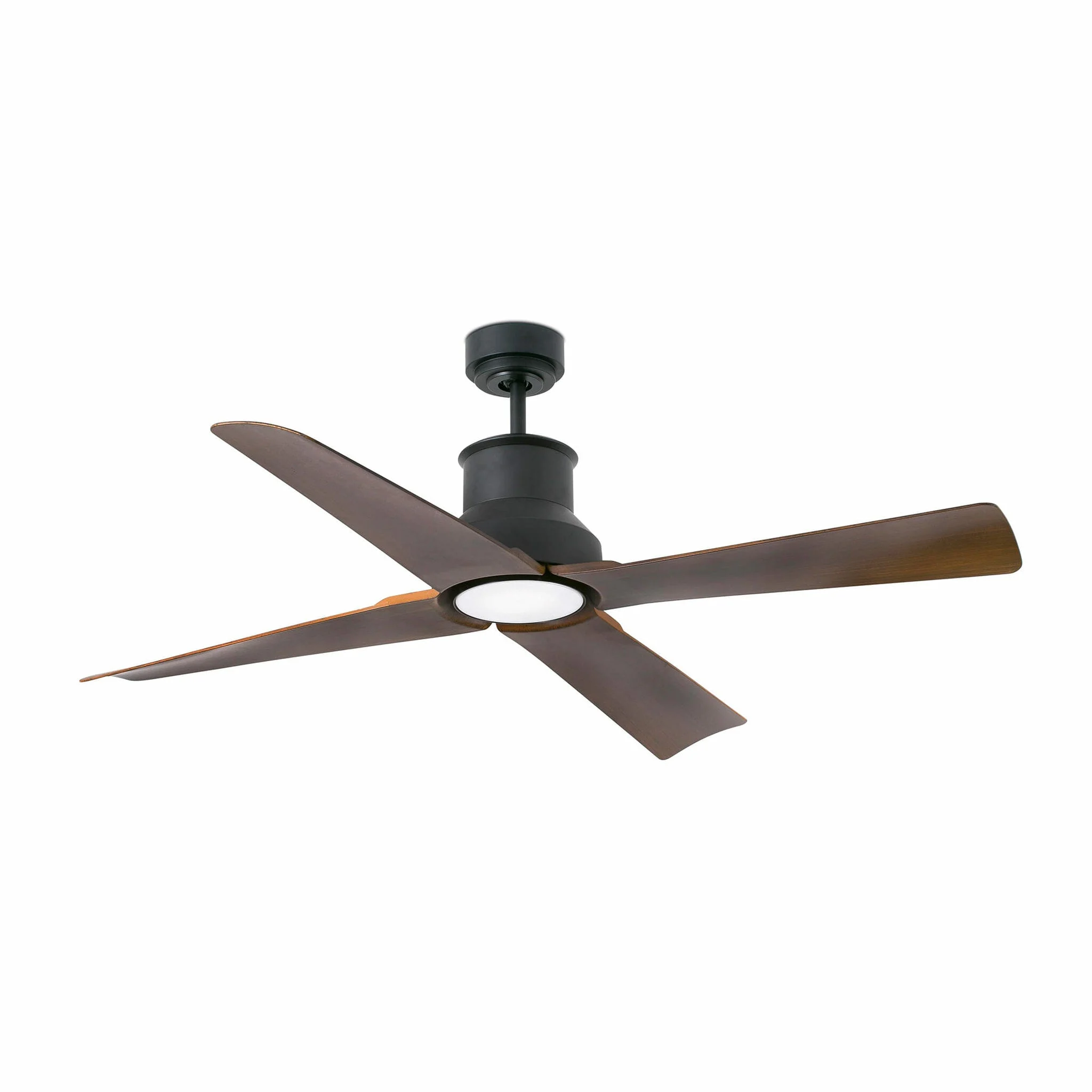 Ventilador de techo con luz Faro Winche motor DC palas de madera LED marrón oscuro Ø127cm 4