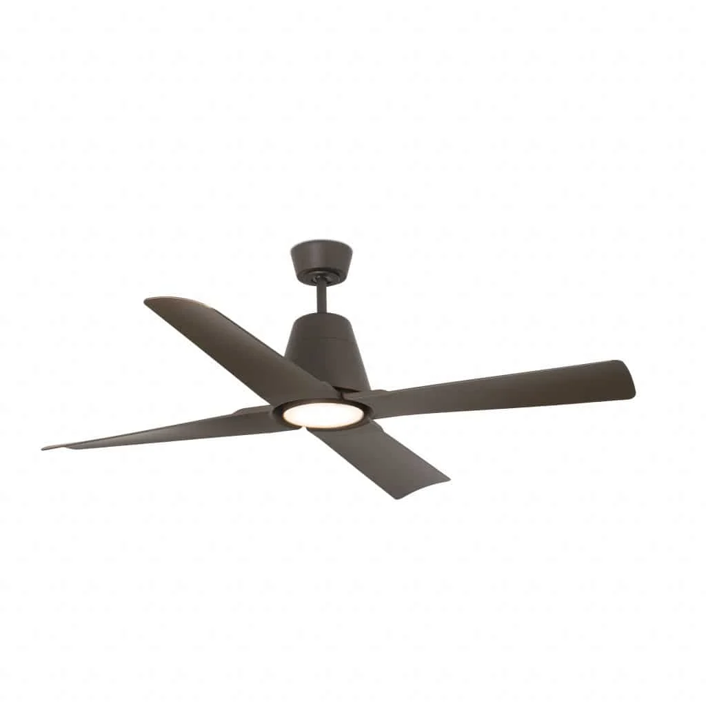 Ventilador de techo sin luz Faro Typhoon motor DC marrón IP44 Ø127cm 4 palas 33490