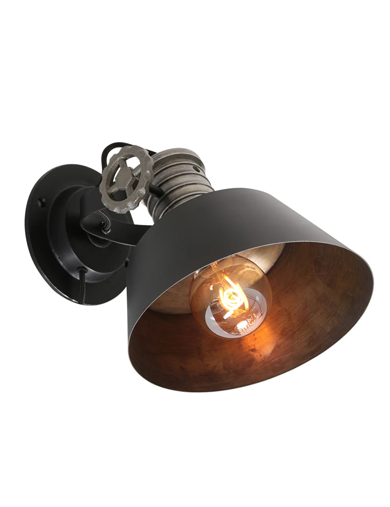 Foco industrial Anne Lighting Sprocket negro