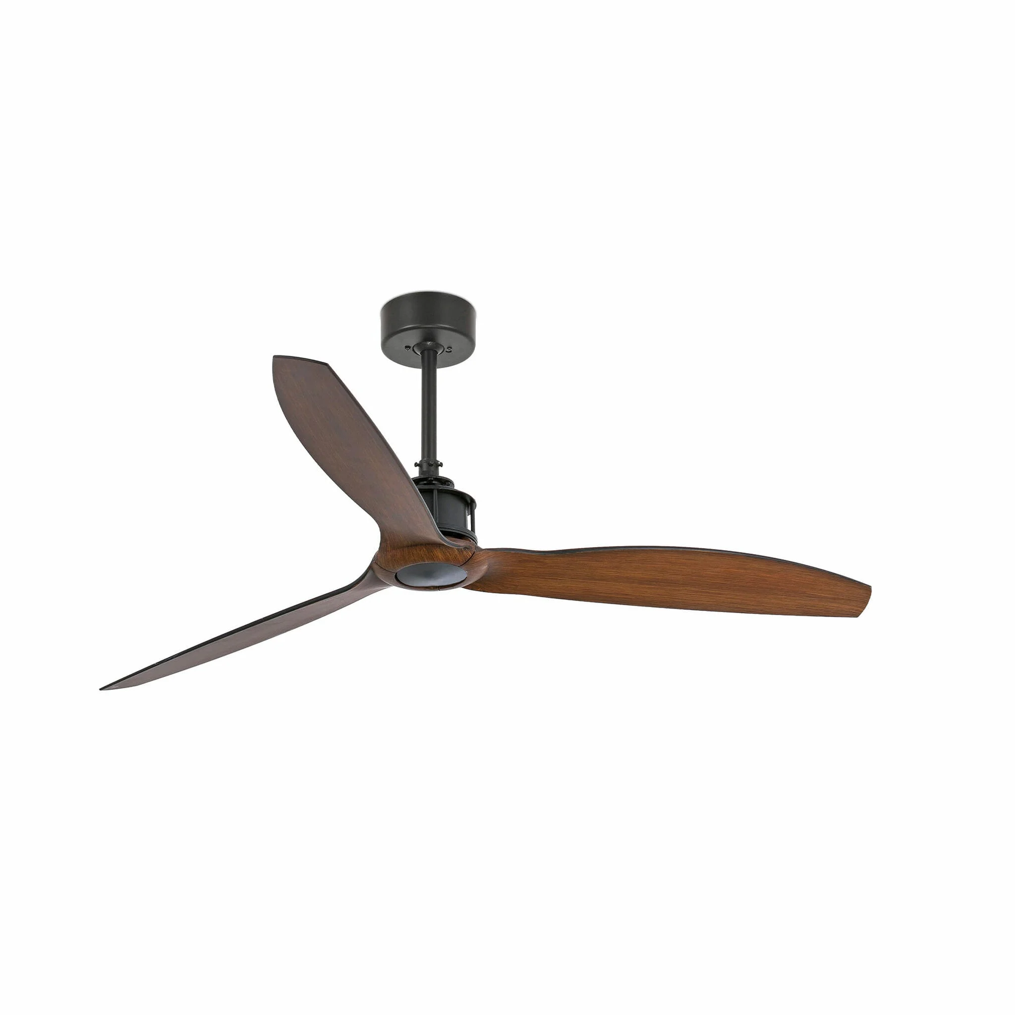 Ventilador de techo sin luz Faro Just motor DC palas de madera nogal Ø128cm 3 palas 33395