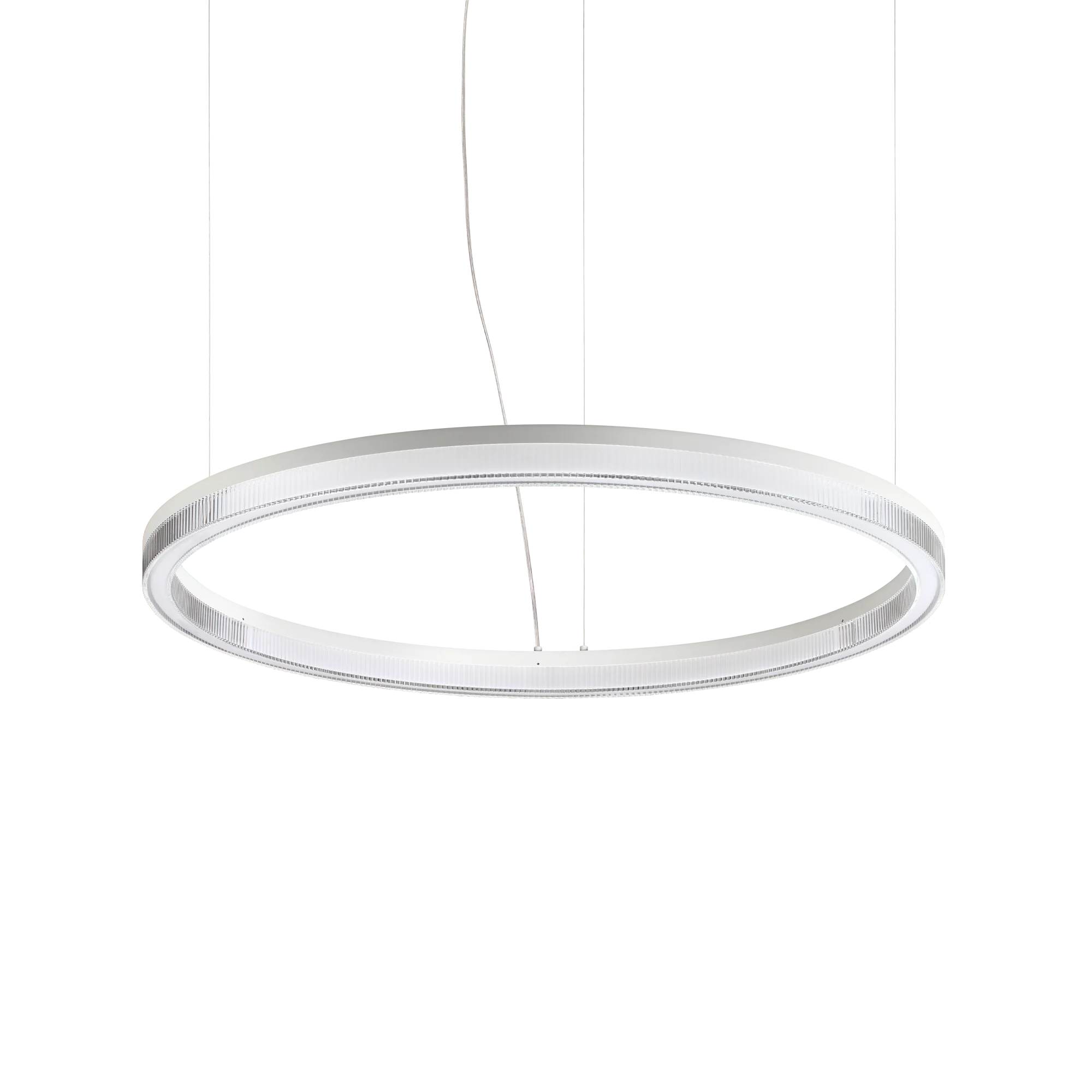Lámpara colgante Ideal Lux Crown blanco cristal LED 43W Ø80cm