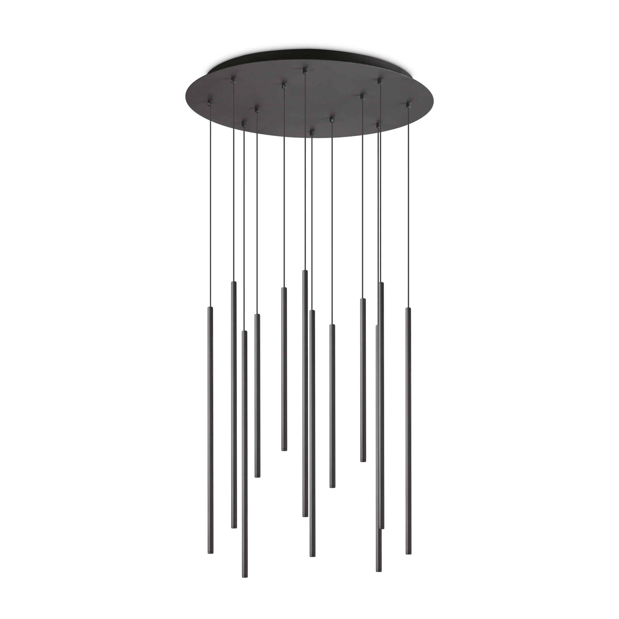 Lámpara colgante Ideal Lux Look negro LED 12 luces 19W Ø60cm 2700K
