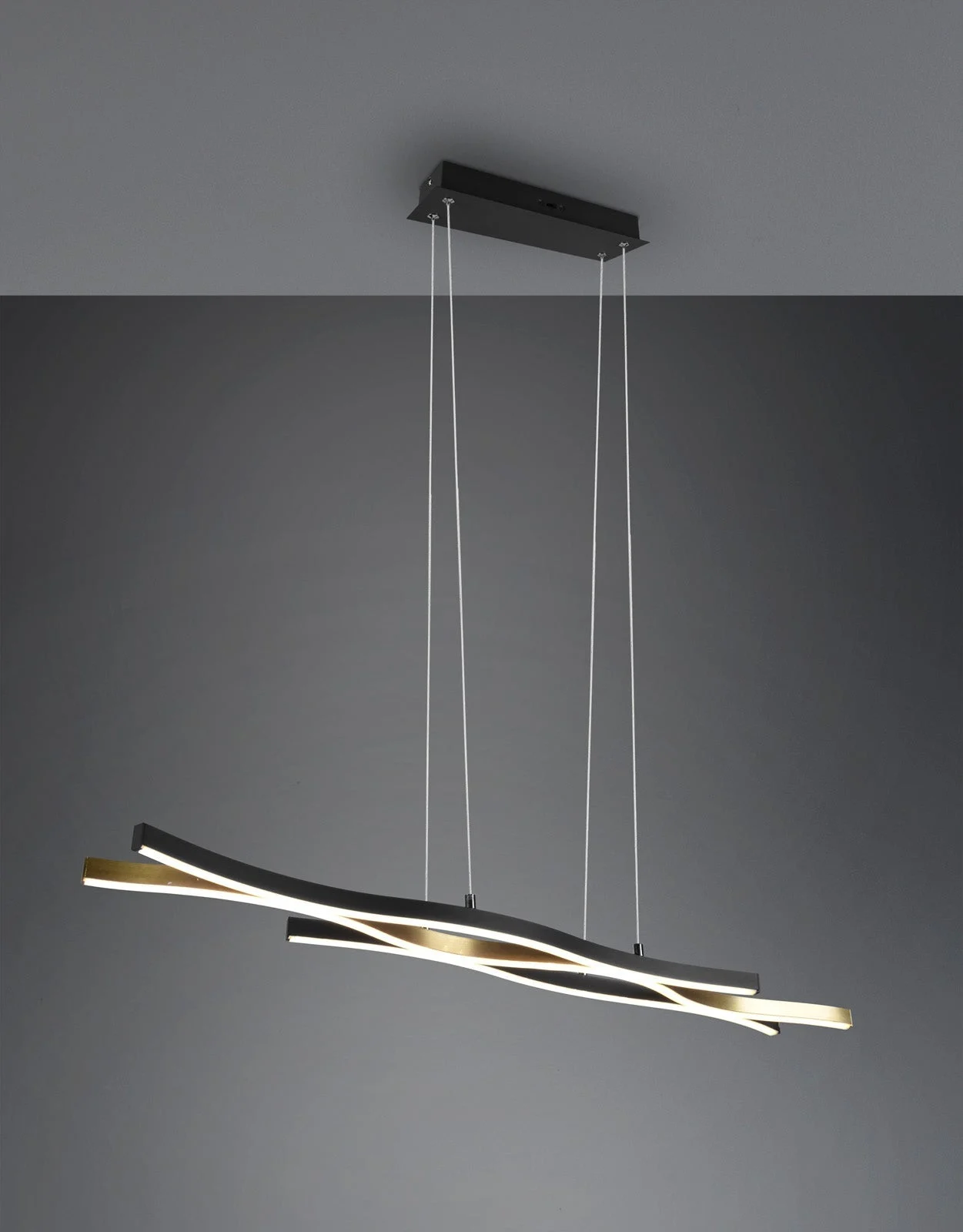 Lámpara de techo colgante Trio Blaze LED bronce mate regulable 150cm 341210308