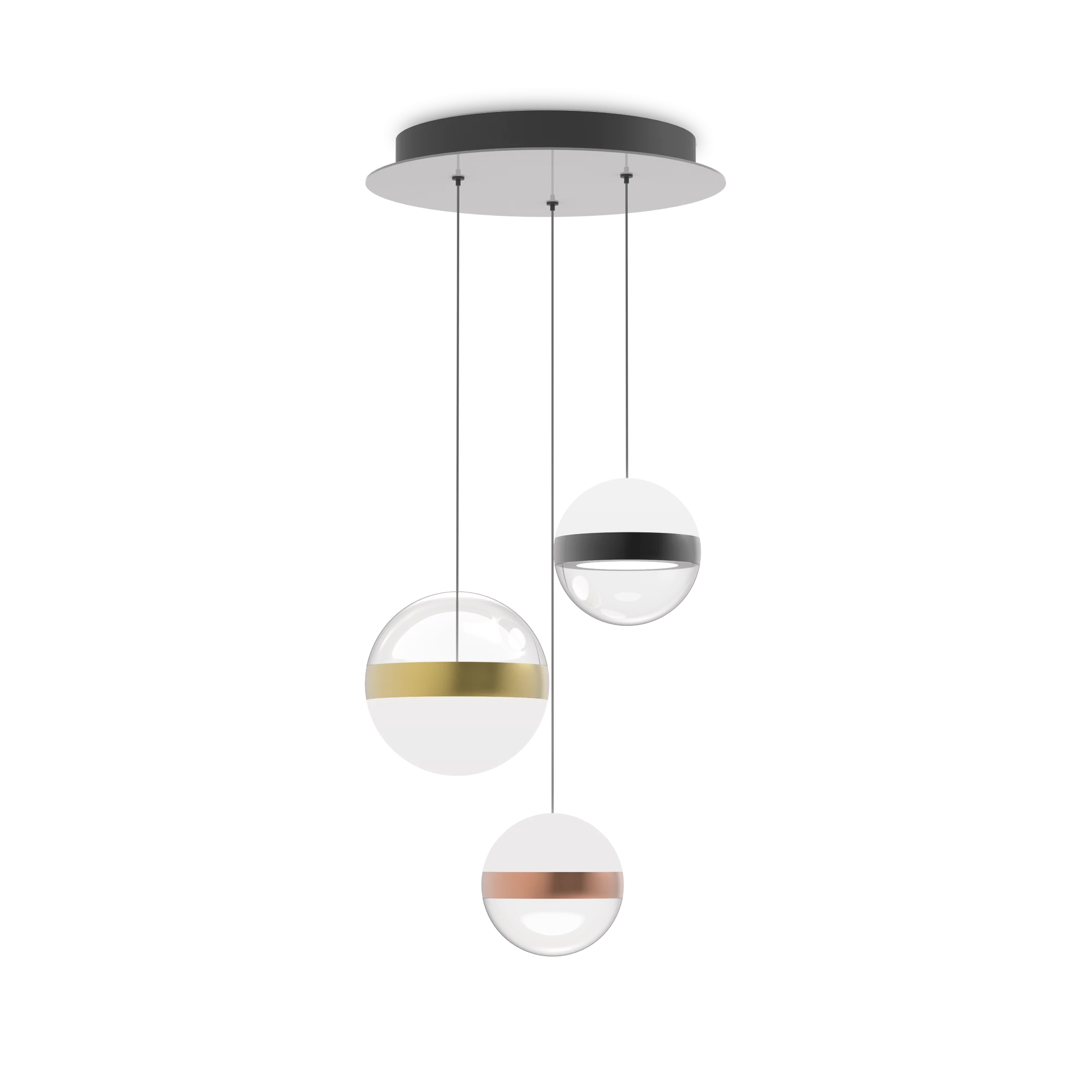 Lámpara colgante Ideal Lux Galaxy blanco LED 3 luces 29W Ø25cm