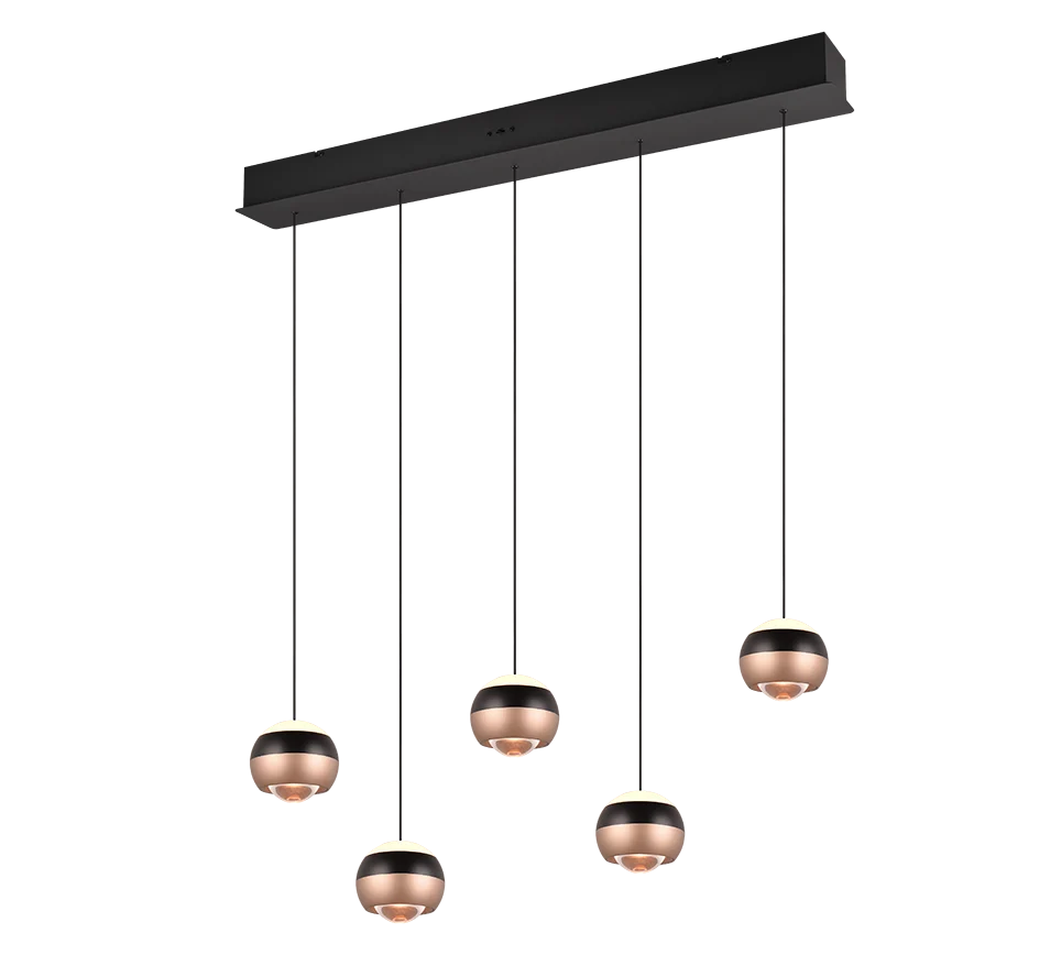 Lámpara colgante Orbit Trio negro mate 5 luces LED 2300K 8W 344410532