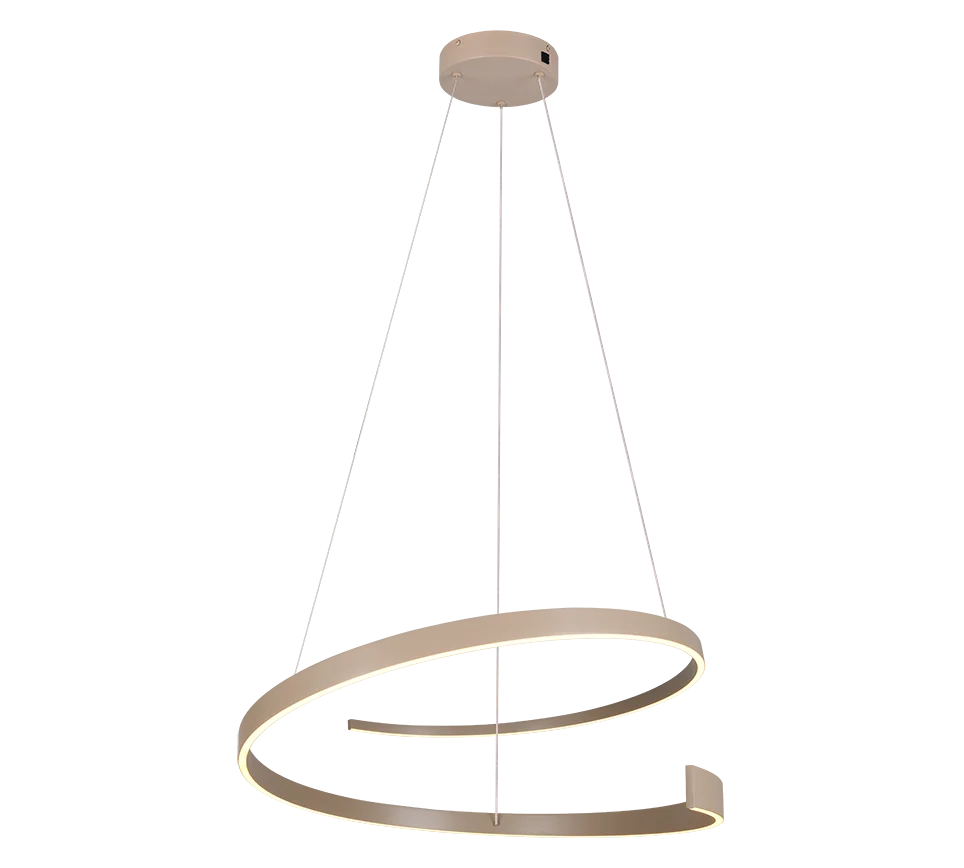 Lámpara de techo colgante Trio Cinardi LED gris pardo 2000-4000K regulable Ø75cm 50W 346110141