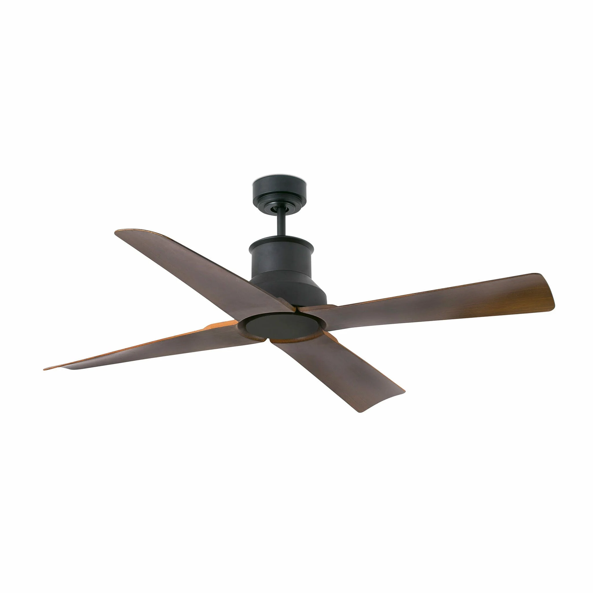 Ventilador de techo sin luz Faro Winche motor DC marrón oscuro IP44 Ø127cm 4 palas 33481