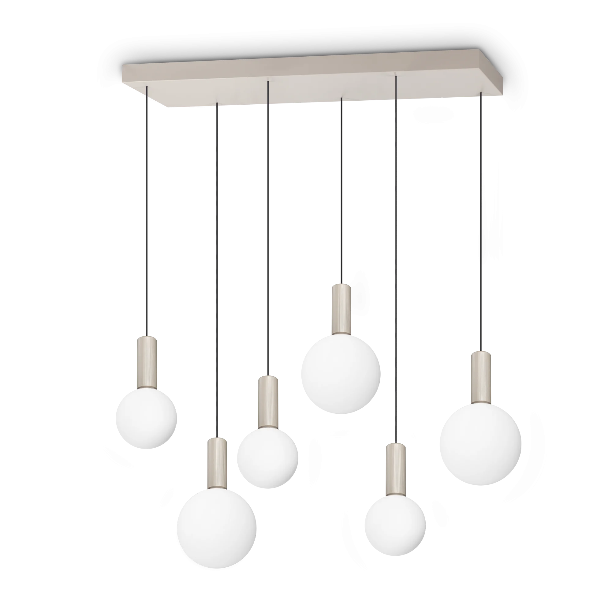 Lámpara colgante Ideal Lux Odeon blanco cristal LED 6 luces 39W 88cm